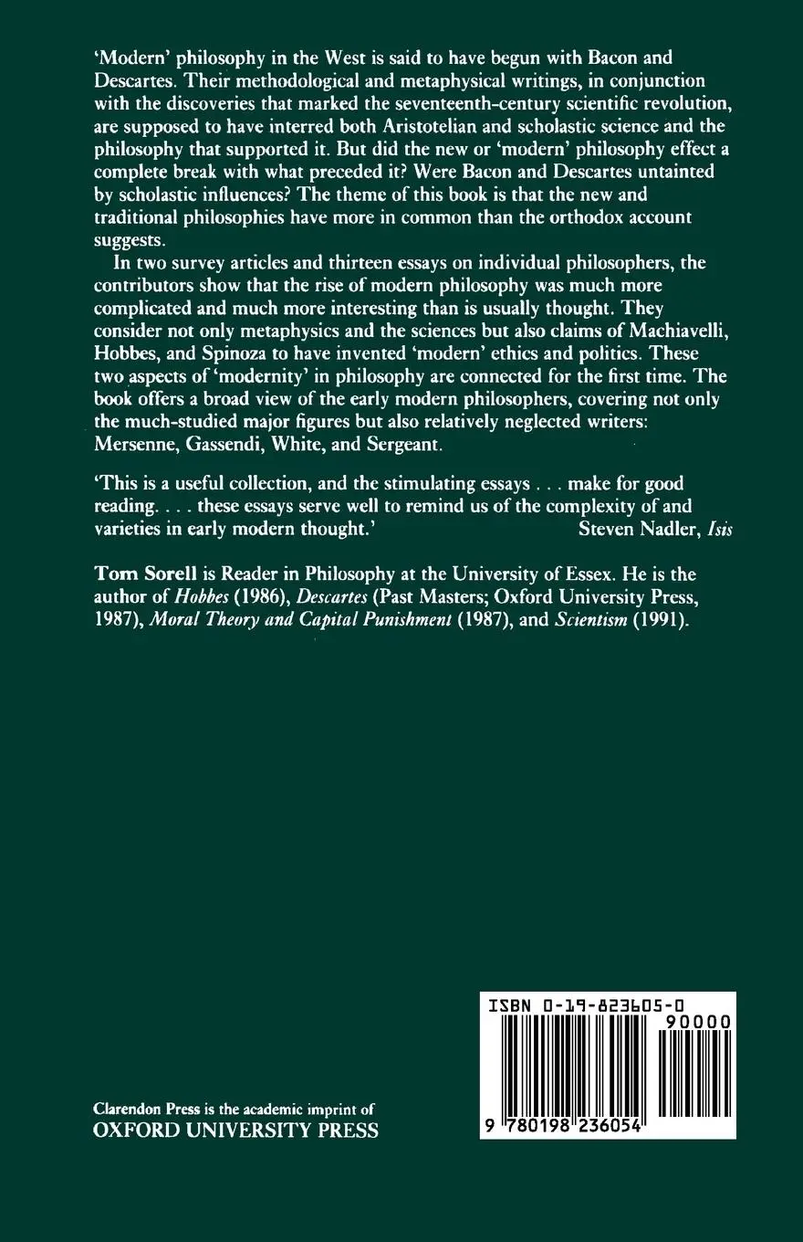Rückseite: 9780198236054 | The Rise of Modern Philosophy | Tom Sorell | Taschenbuch | Englisch