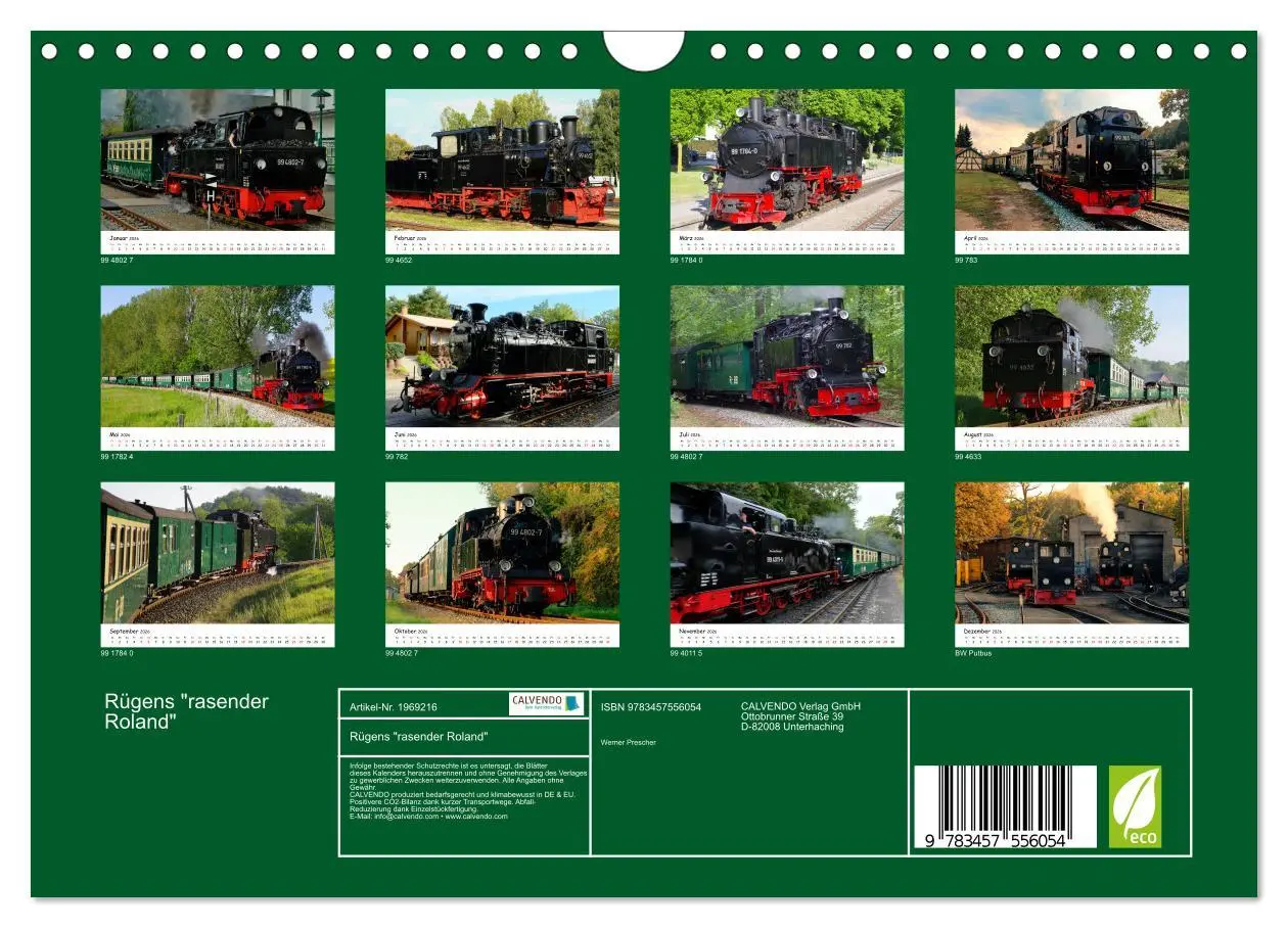 Bild: 9783457556054 | Rügens "rasender Roland" (Wandkalender 2026 DIN A4 quer), CALVENDO...