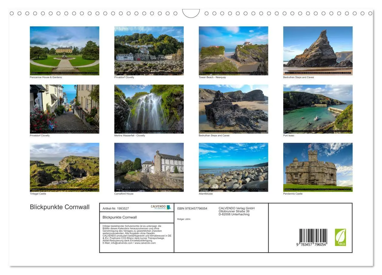 Bild: 9783457796054 | Blickpunkte Cornwall (Wandkalender 2026 DIN A3 quer), CALVENDO...