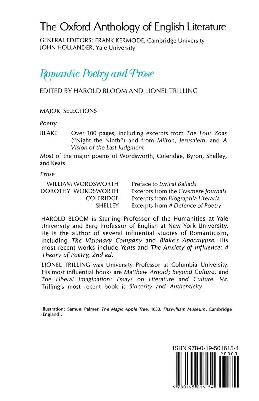 Rückseite: 9780195016154 | The Oxford Anthology of English Literature | William Golding | Buch