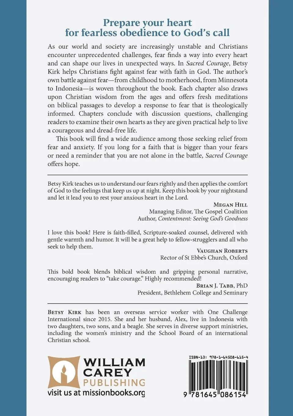 Rückseite: 9781645086154 | Sacred Courage | Thinking Biblically About Fear and Anxiety | Kirk