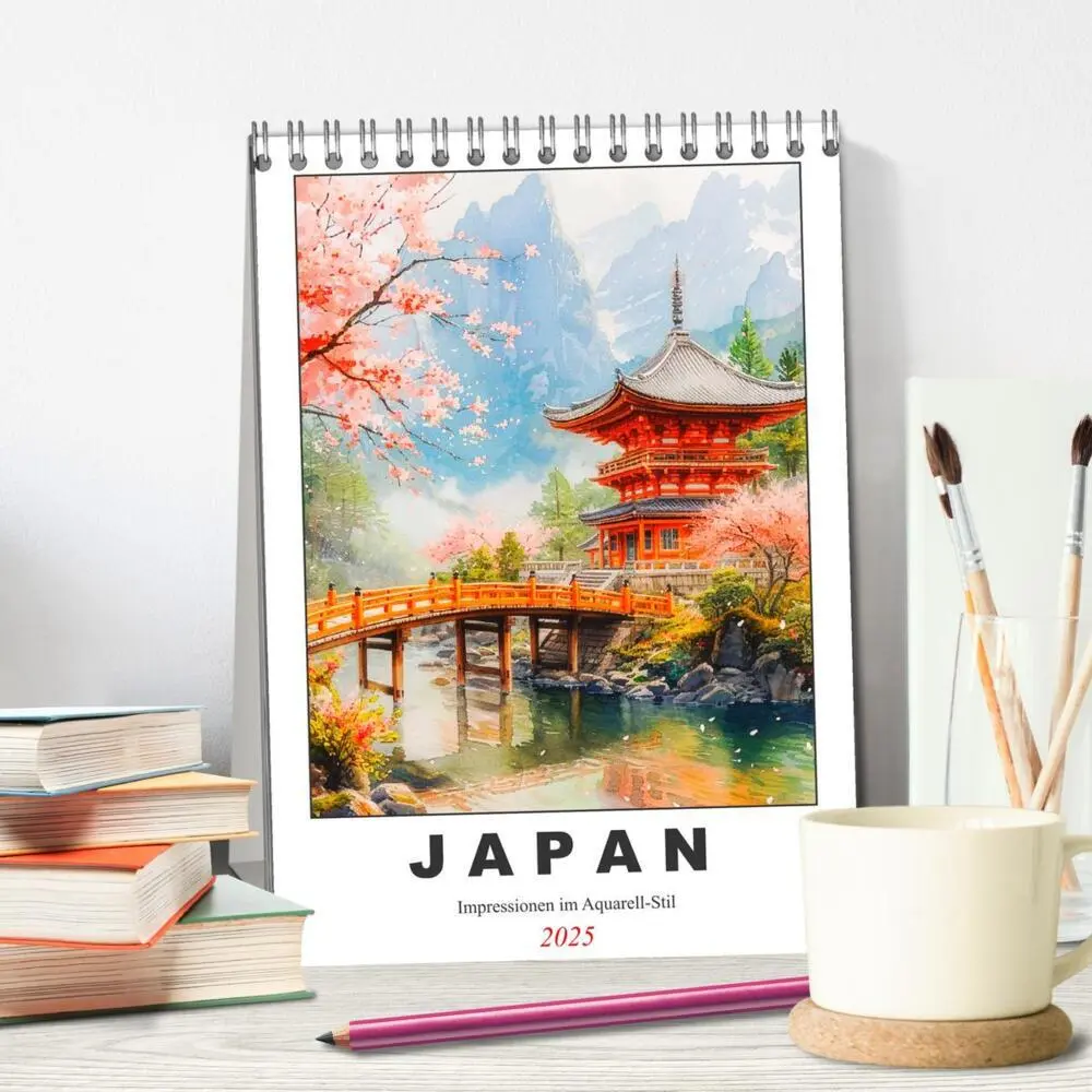 Bild: 9783383816154 | Japan. Impressionen im Aquarell-Stil (Tischkalender 2025 DIN A5...