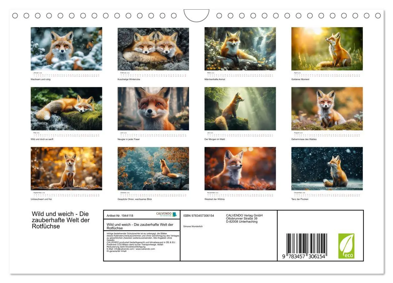 Bild: 9783457306154 | Wild und weich - Die zauberhafte Welt der Rotfüchse (Wandkalender...
