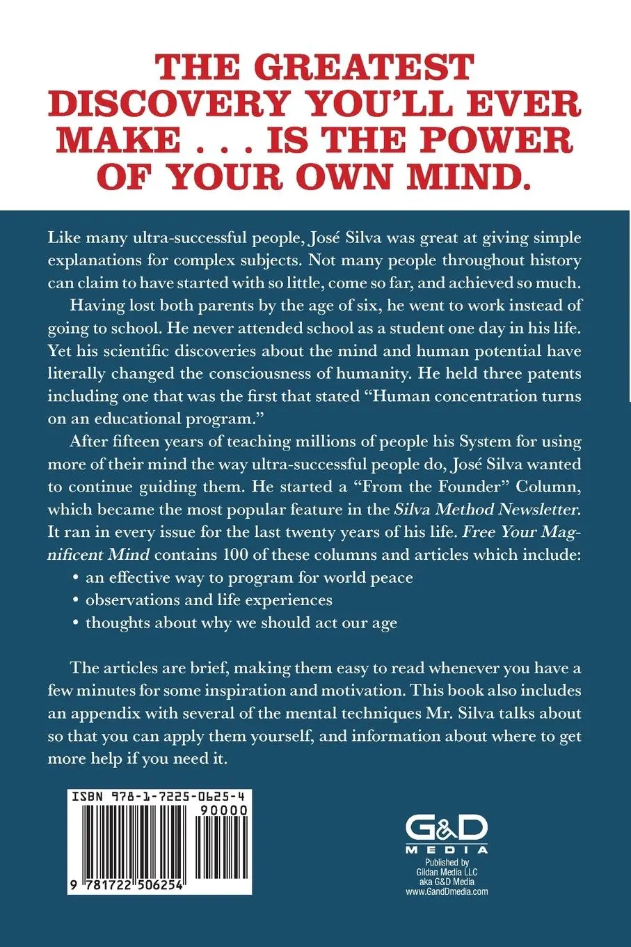 Rückseite: 9781722506254 | Free Your Magnificent Mind | Insights on Success | Jose Silva | Buch