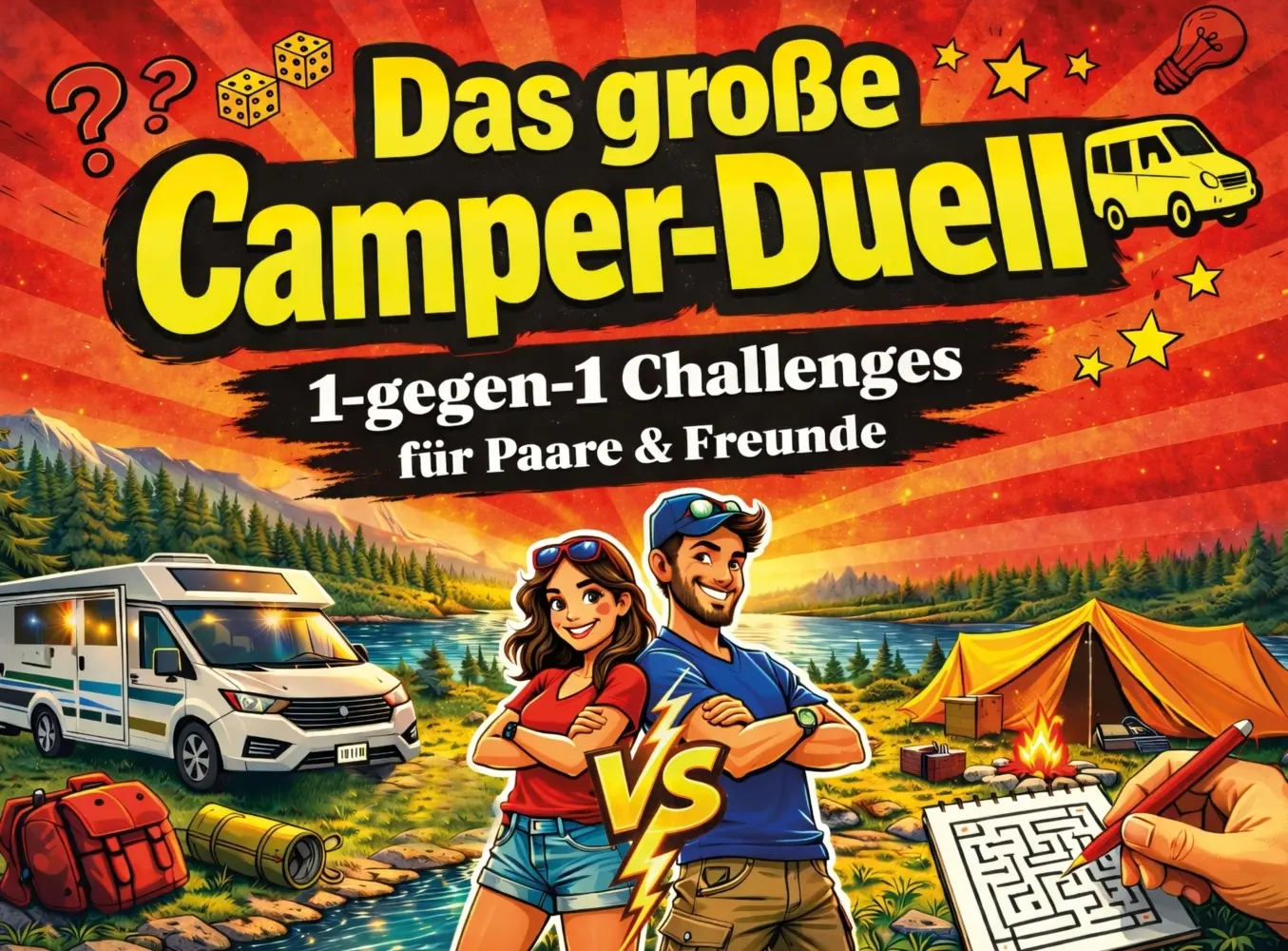 Cover: 9783911326254 | Das große Camper-Duell: 1-gegen-1 Challenges für Paare &amp; Freunde -...