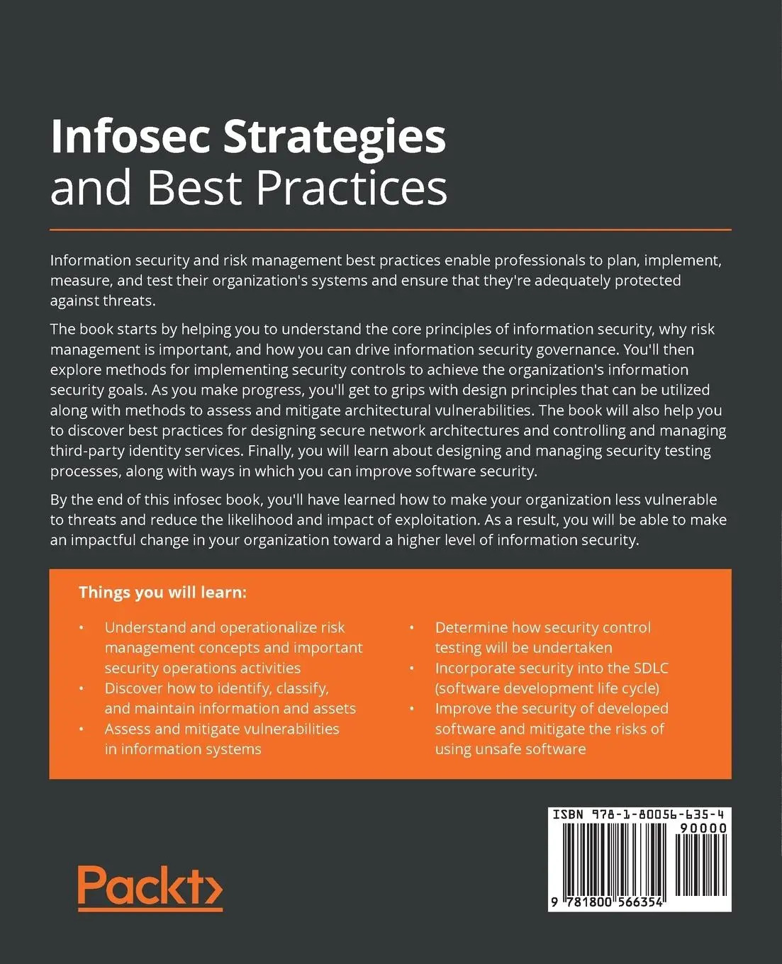 Rückseite: 9781800566354 | Infosec Strategies and Best Practices | Joseph MacMillan | Taschenbuch