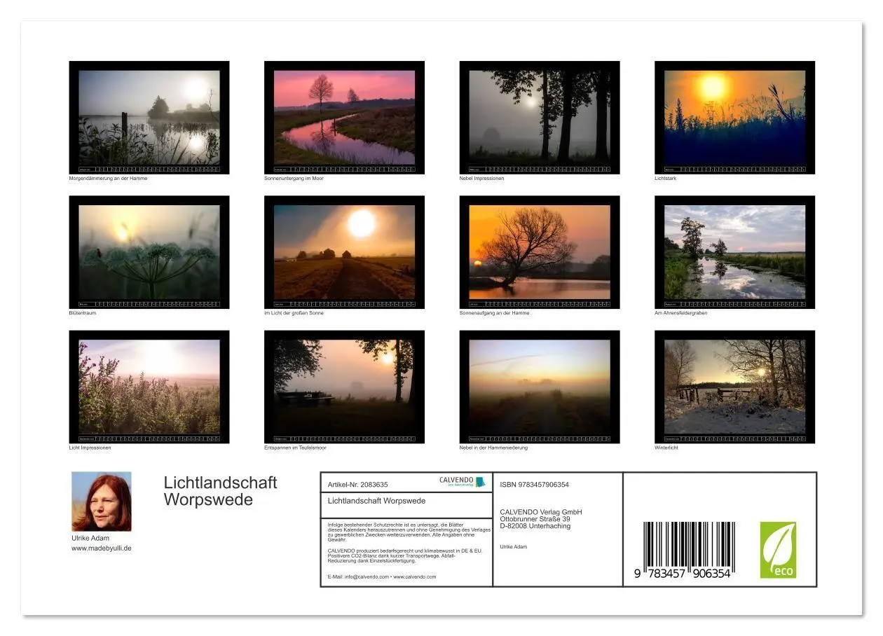 Bild: 9783457906354 | Lichtlandschaft Worpswede (Wandkalender 2026 DIN A4 quer), CALVENDO...