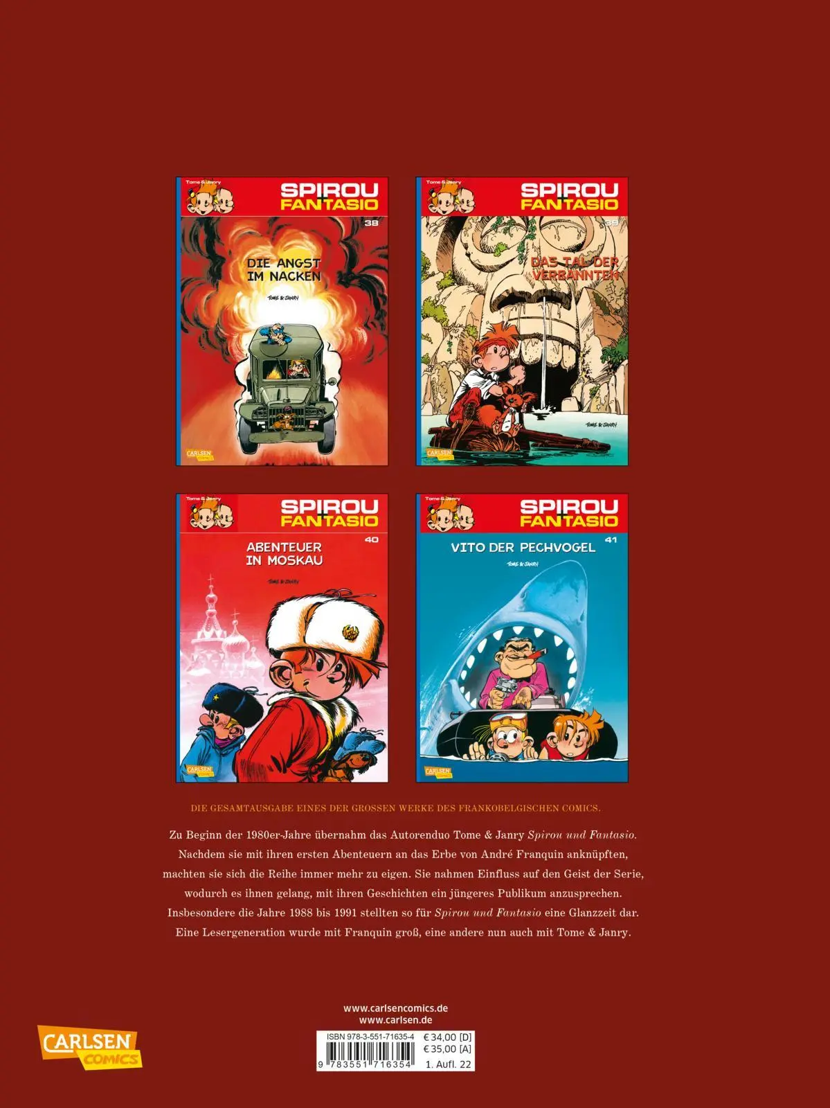 Rückseite: 9783551716354 | Spirou und Fantasio Gesamtausgabe 15: 1988-1991 | Tome | Buch | 256 S.