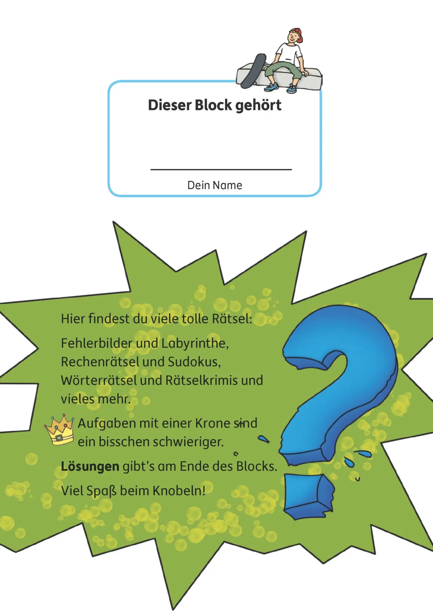 Bild: 9783881006354 | Rätselblock ab 10 Jahre, Band 1 | Agnes Spiecker | Taschenbuch | 64 S.