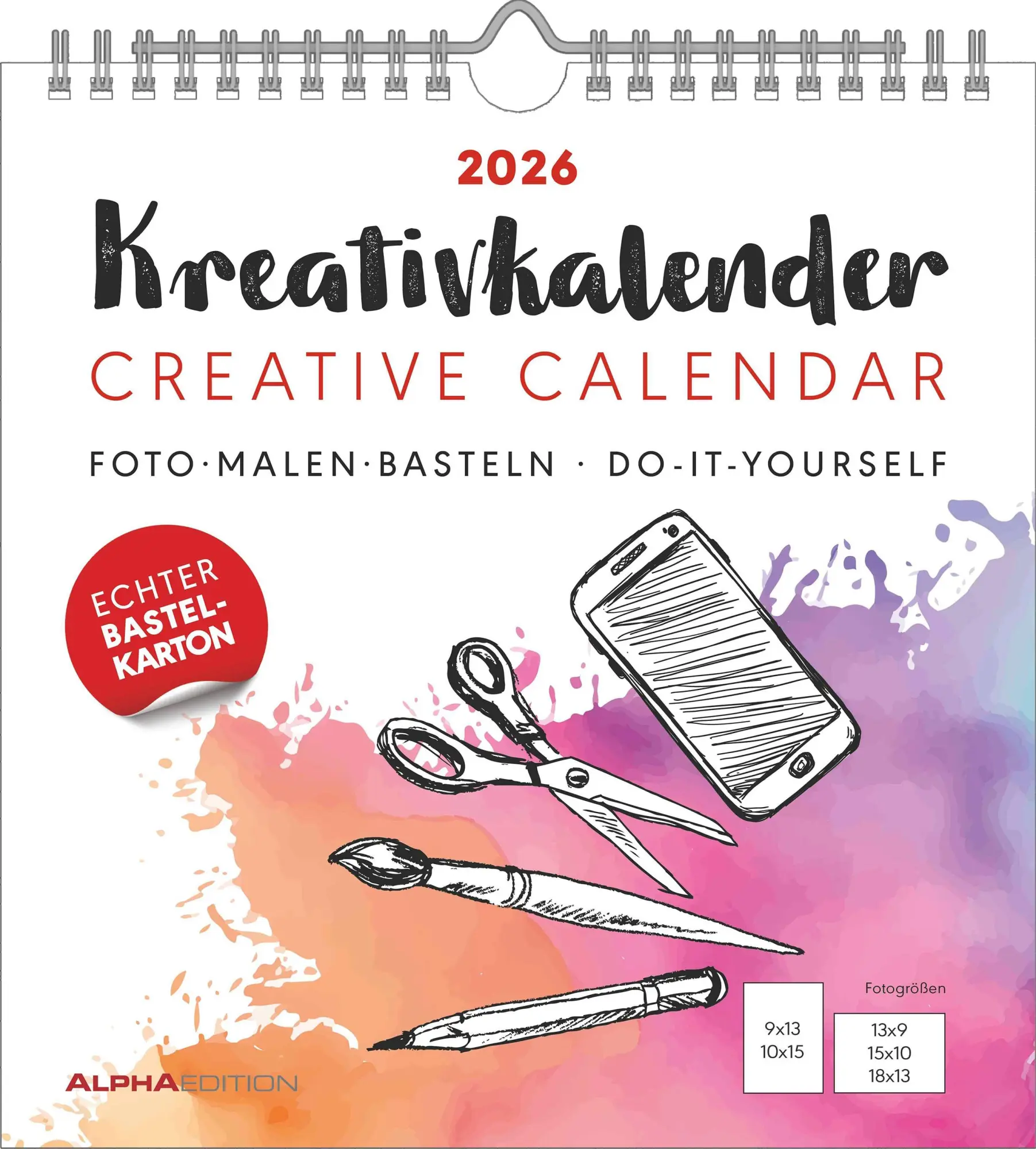 Cover: 4069095006454 | Kreativ-Kalender weiß 2026 - 21x22 cm - Foto, Malen, Basteln -...