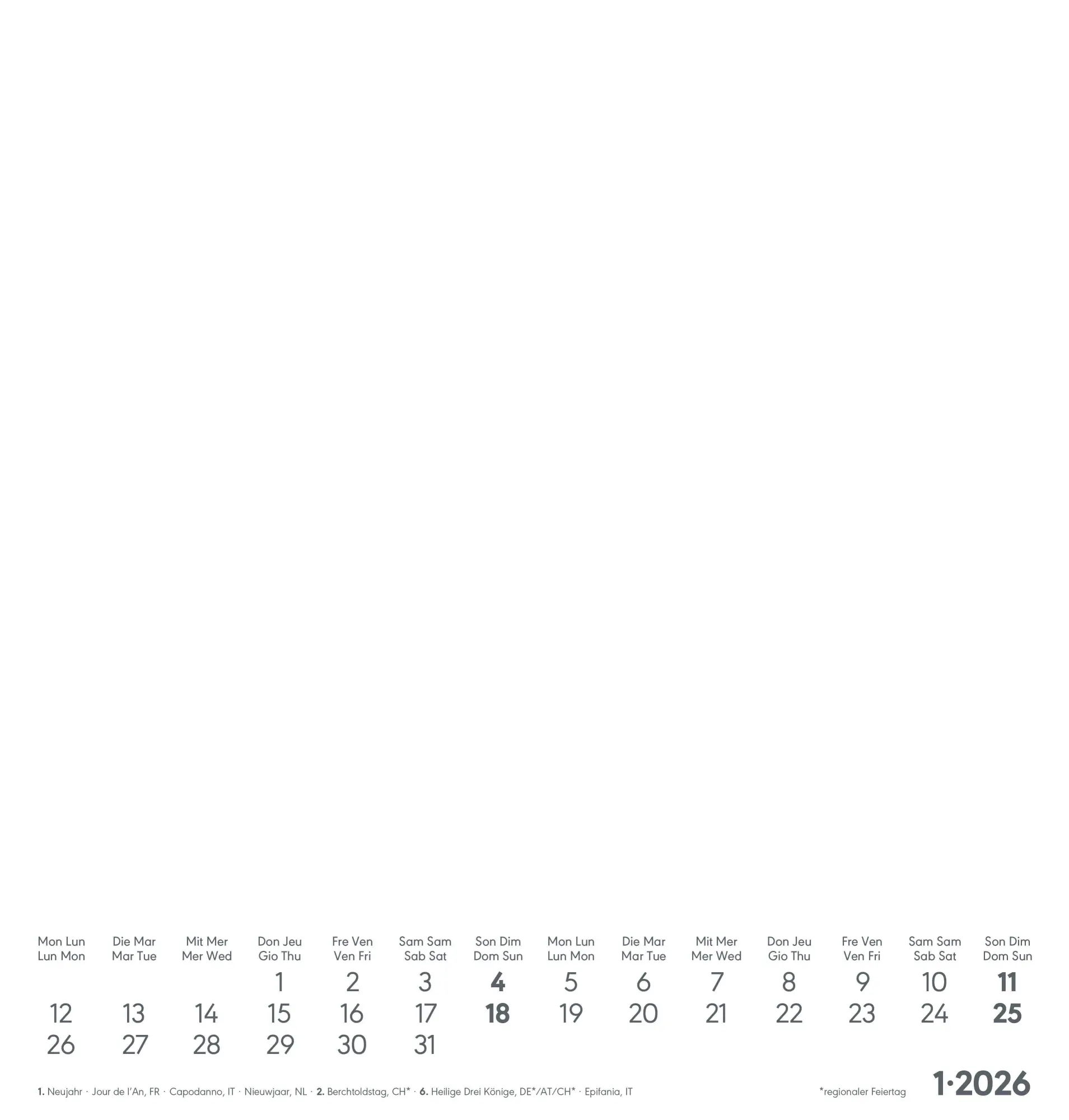 Bild: 4069095006454 | Kreativ-Kalender weiß 2026 - 21x22 cm - Foto, Malen, Basteln -...