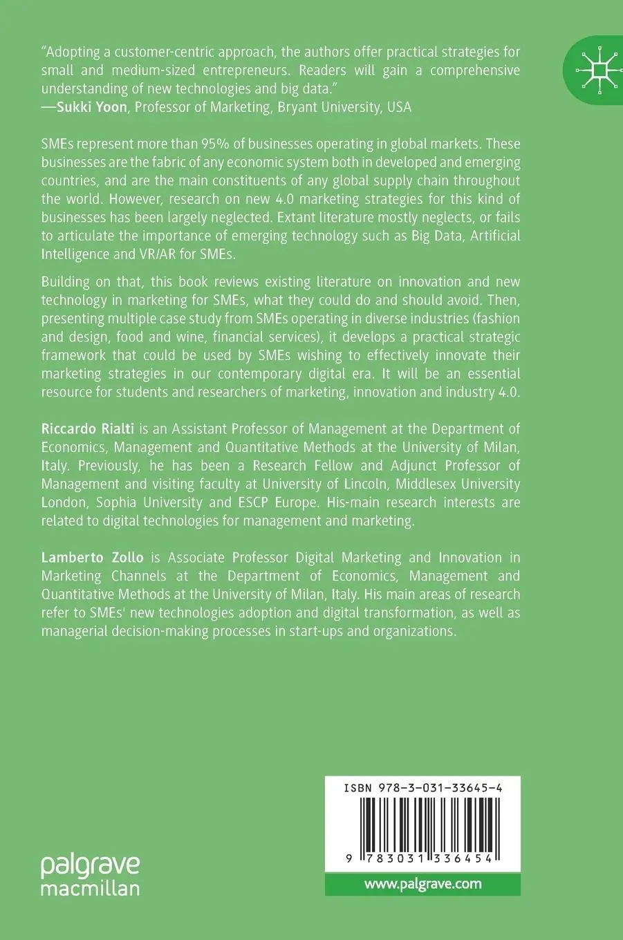 Rückseite: 9783031336454 | Digital Transformation of SME Marketing Strategies | Zollo (u. a.)