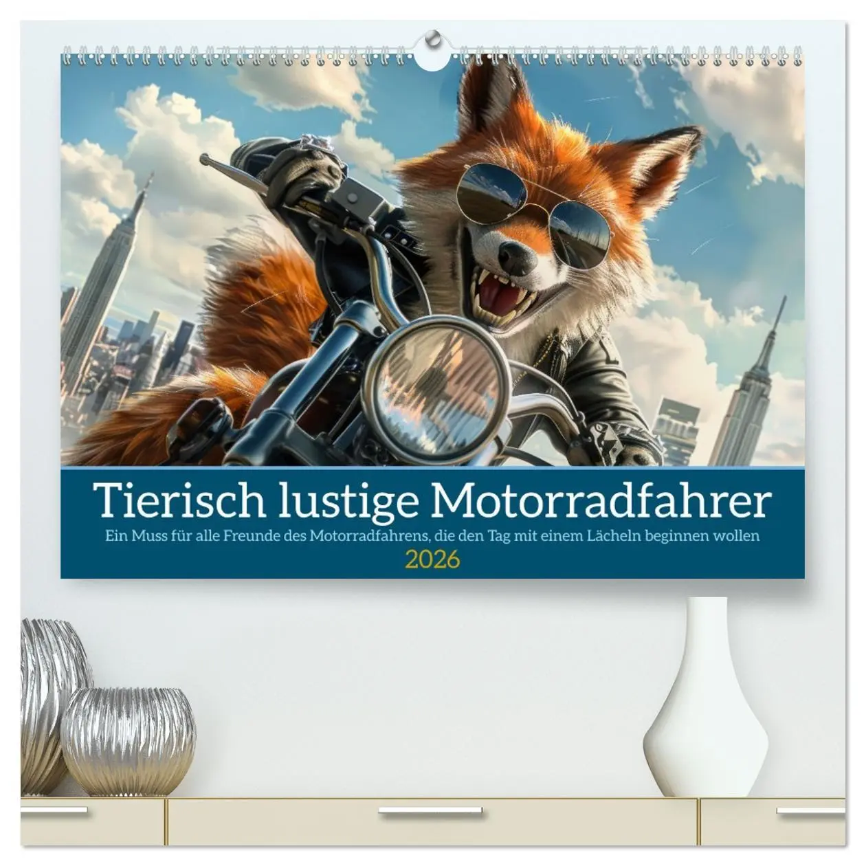Cover: 9783457376454 | Tierisch lustige Motorradfahrer (hochwertiger Premium Wandkalender...