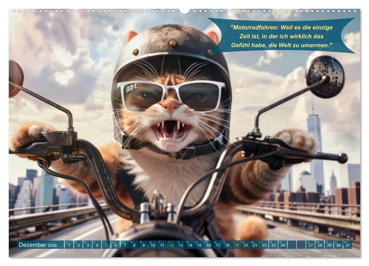 Bild: 9783457376454 | Tierisch lustige Motorradfahrer (hochwertiger Premium Wandkalender...
