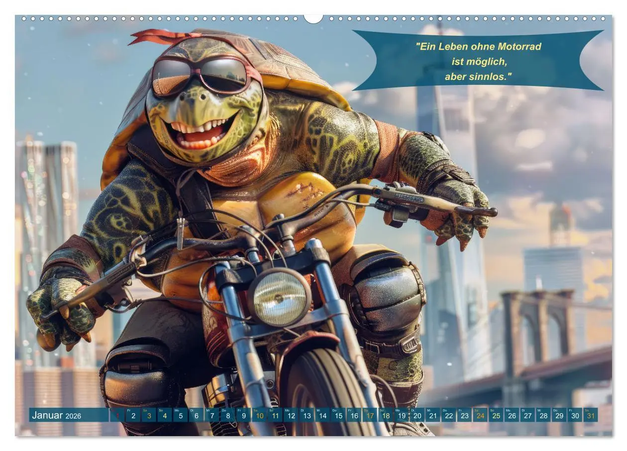Bild: 9783457376454 | Tierisch lustige Motorradfahrer (hochwertiger Premium Wandkalender...