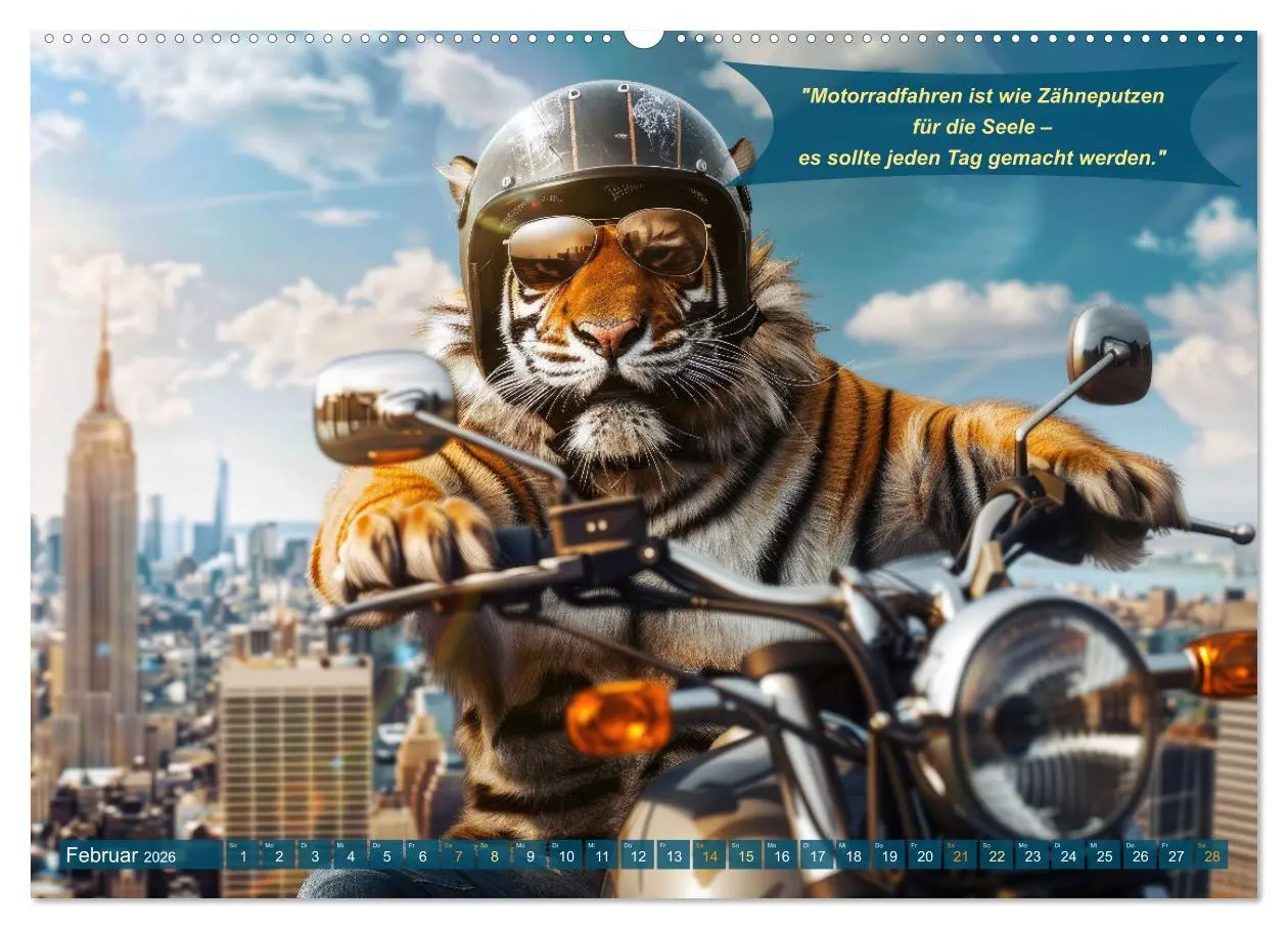 Bild: 9783457376454 | Tierisch lustige Motorradfahrer (hochwertiger Premium Wandkalender...