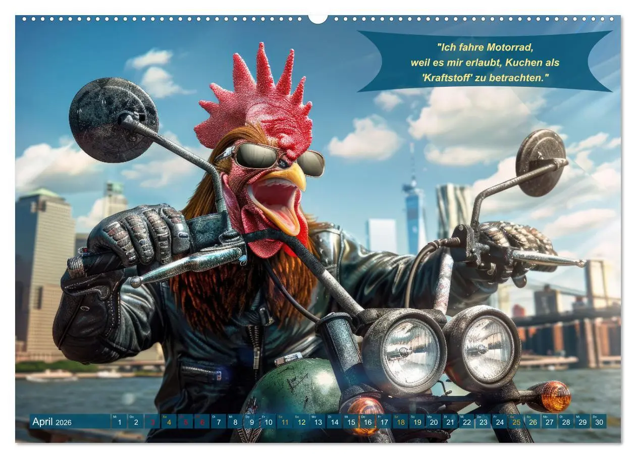 Bild: 9783457376454 | Tierisch lustige Motorradfahrer (hochwertiger Premium Wandkalender...