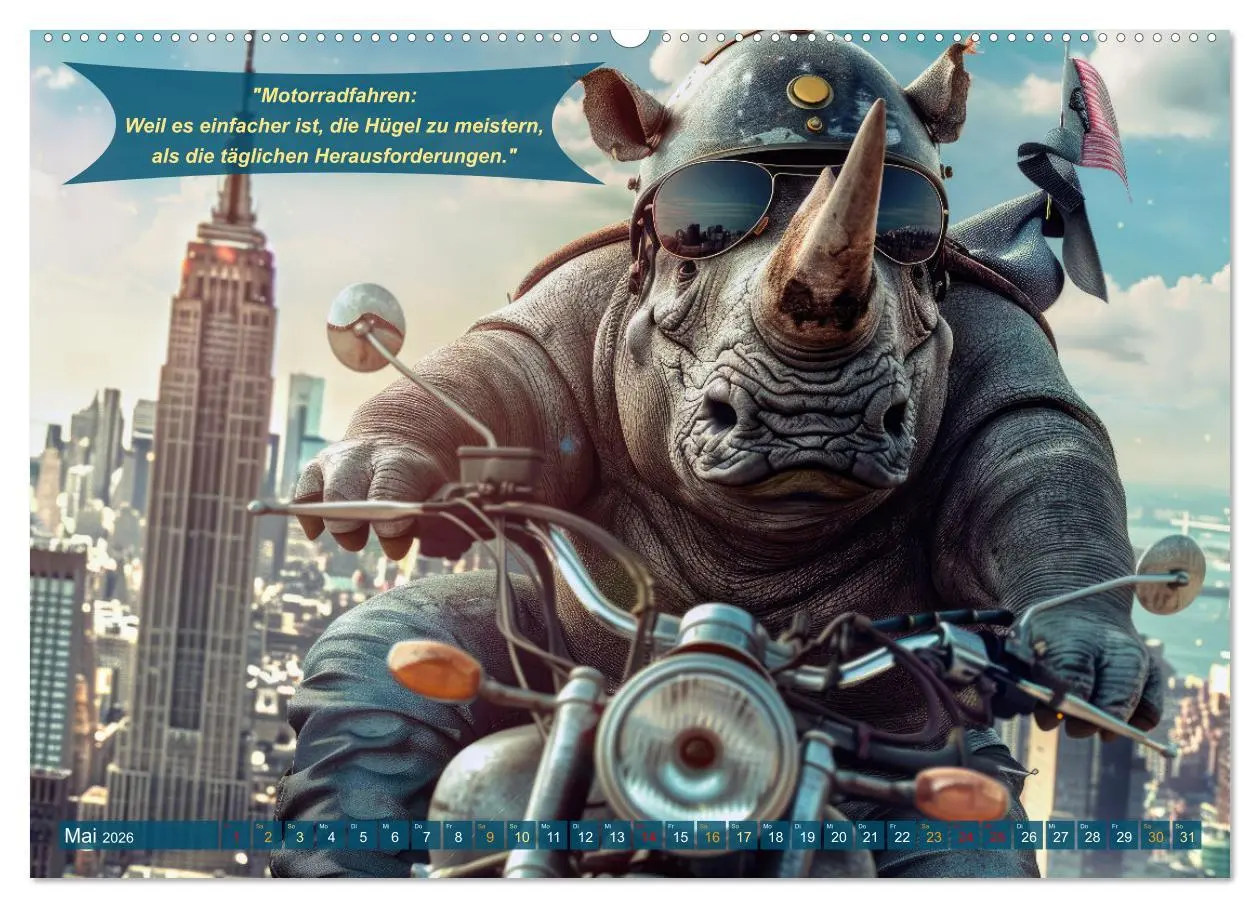 Bild: 9783457376454 | Tierisch lustige Motorradfahrer (hochwertiger Premium Wandkalender...