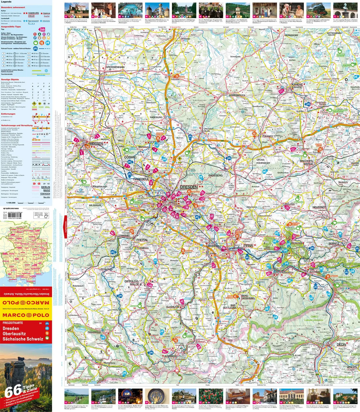 Bild: 9783575016454 | MARCO POLO Freizeitkarte 24 Dresden, Oberlausitz, Sächsische...