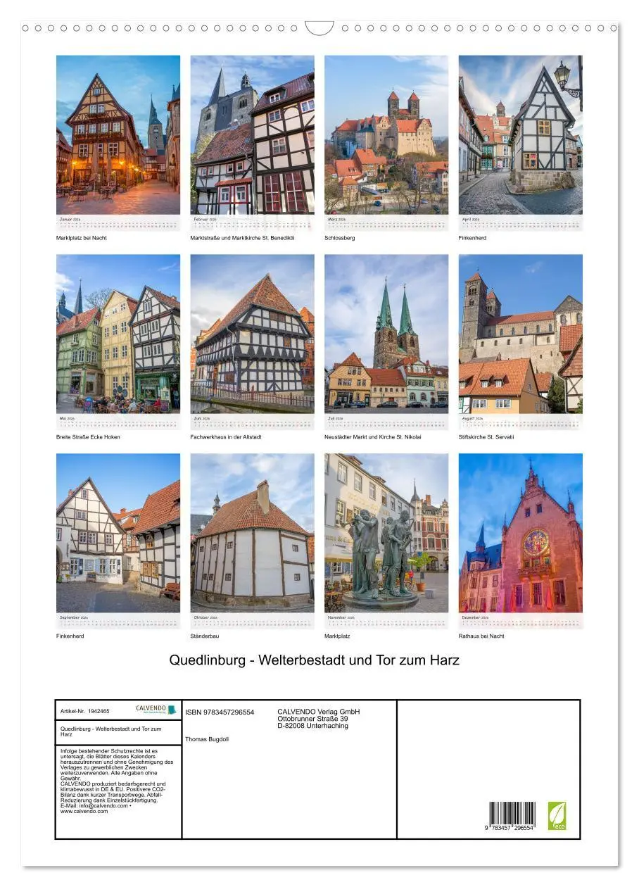 Bild: 9783457296554 | Quedlinburg - Welterbestadt und Tor zum Harz (Wandkalender 2026 DIN...