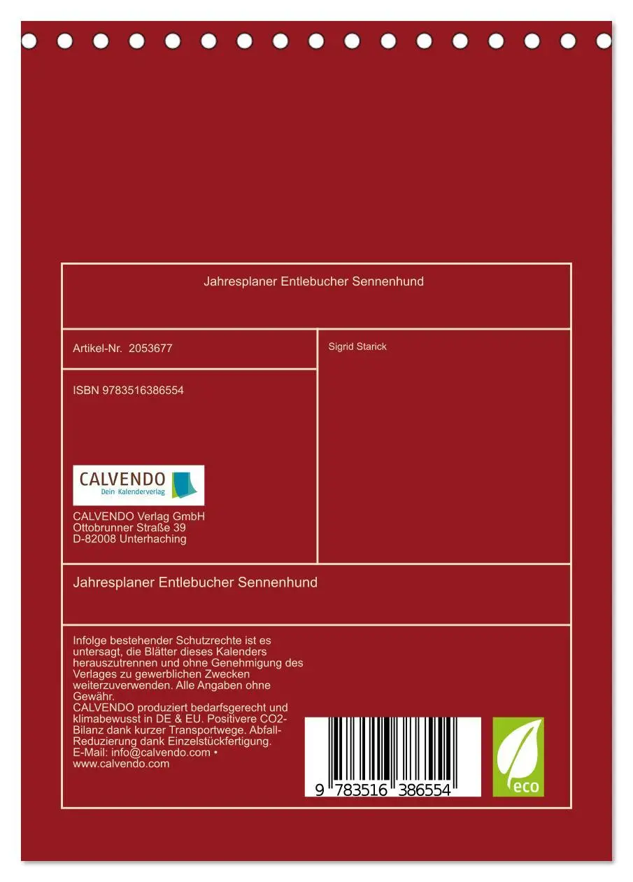Bild: 9783516386554 | Jahresplaner Entlebucher Sennenhund (Tischkalender 2026 DIN A5...