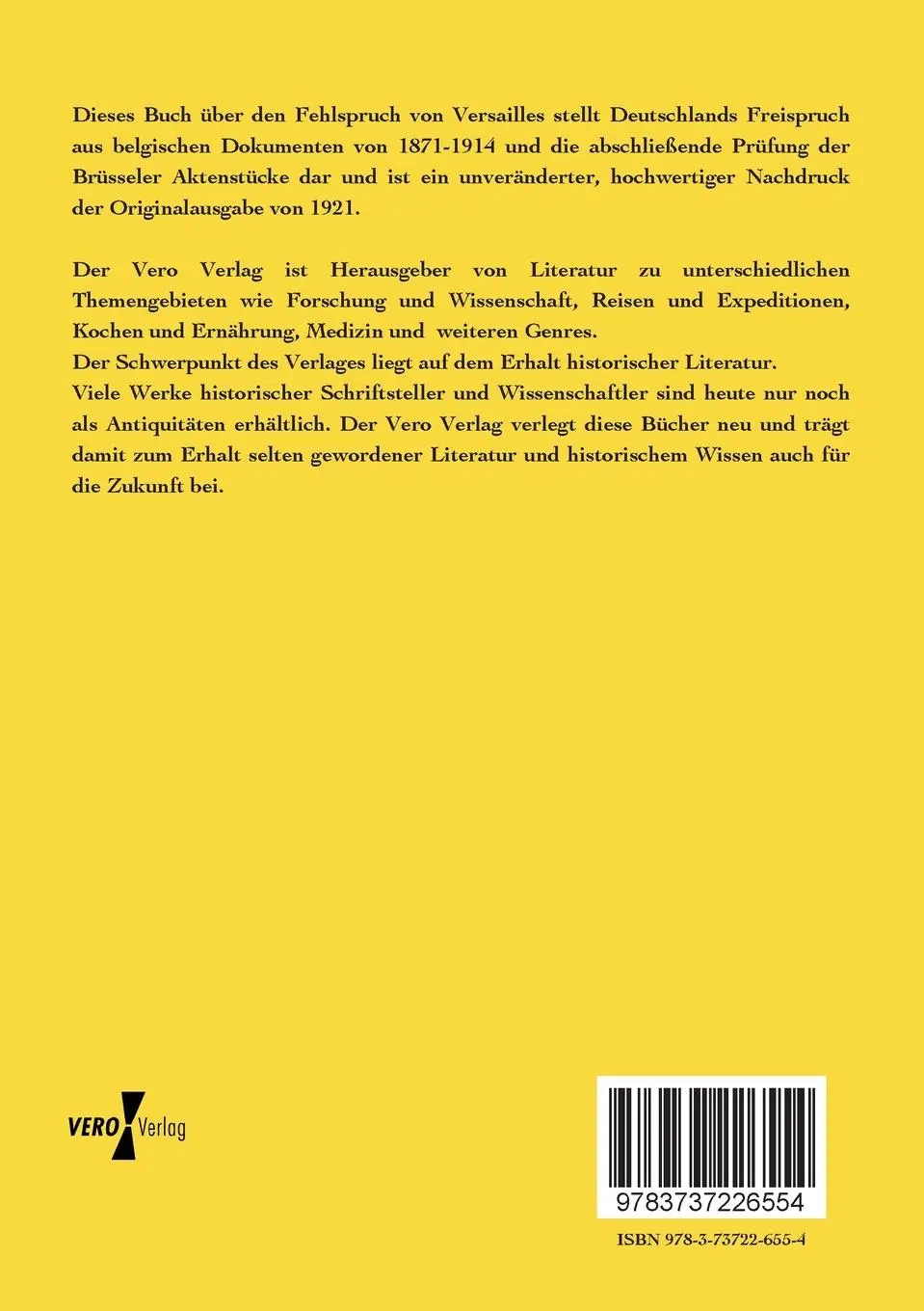 Rückseite: 9783737226554 | Der Fehlspruch von Versailles | Bernhard Schwertfeger | Taschenbuch