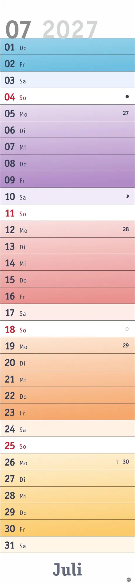 Bild: 9783756416554 | Bunte Wochen Langplaner XL 2027 | Kalender | Bunte Wochen Planer Heye