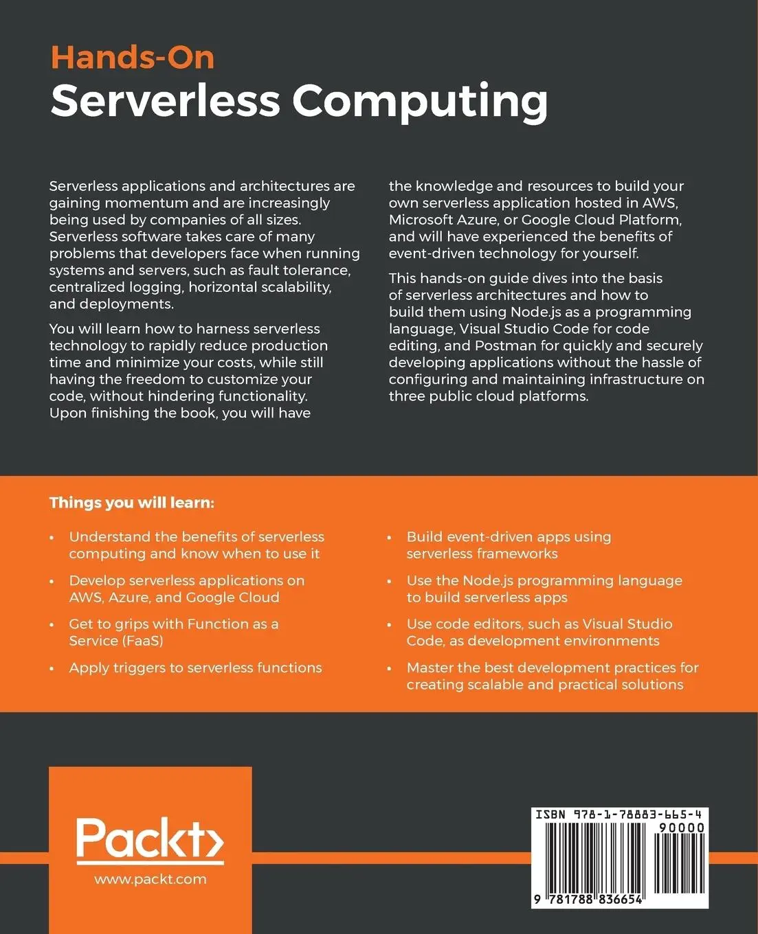 Rückseite: 9781788836654 | Hands-On Serverless Computing | Kuldeep Chowhan | Taschenbuch | 2018