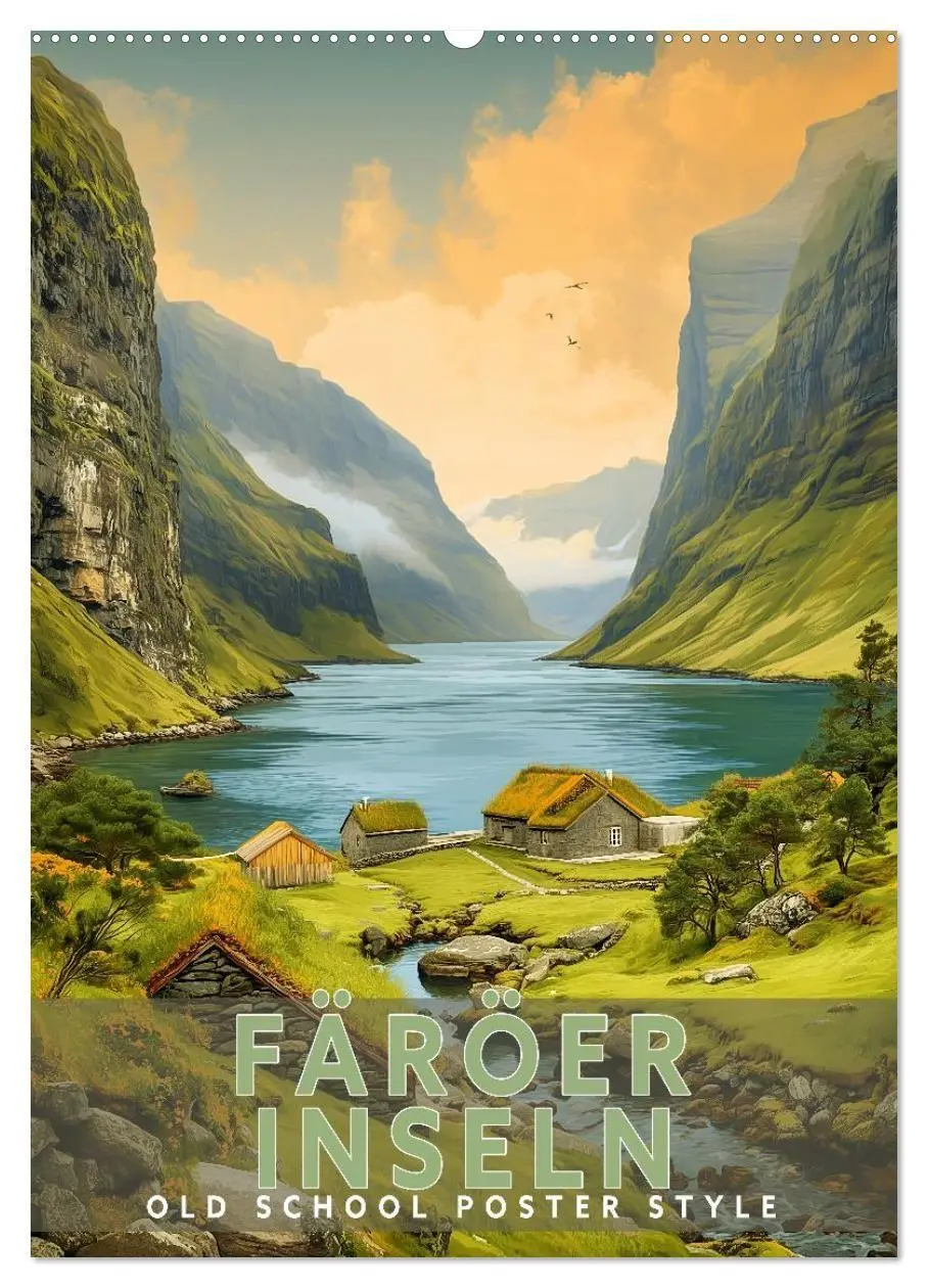 Cover: 9783516826654 | Färöer Inseln - Old School Poster Style (Wandkalender 2027 DIN A2...