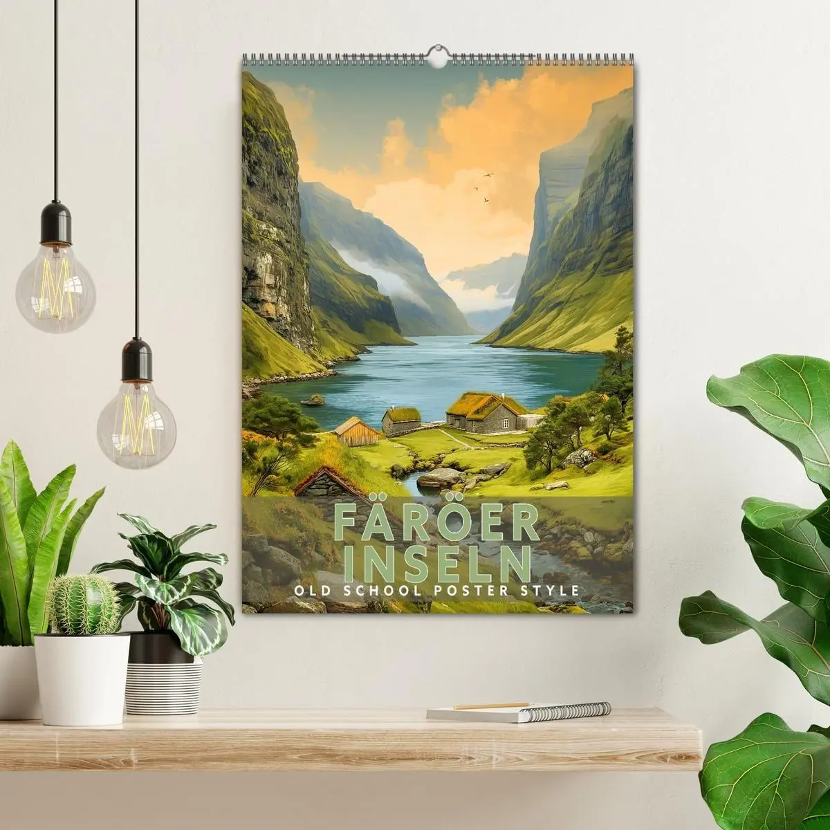 Bild: 9783516826654 | Färöer Inseln - Old School Poster Style (Wandkalender 2027 DIN A2...