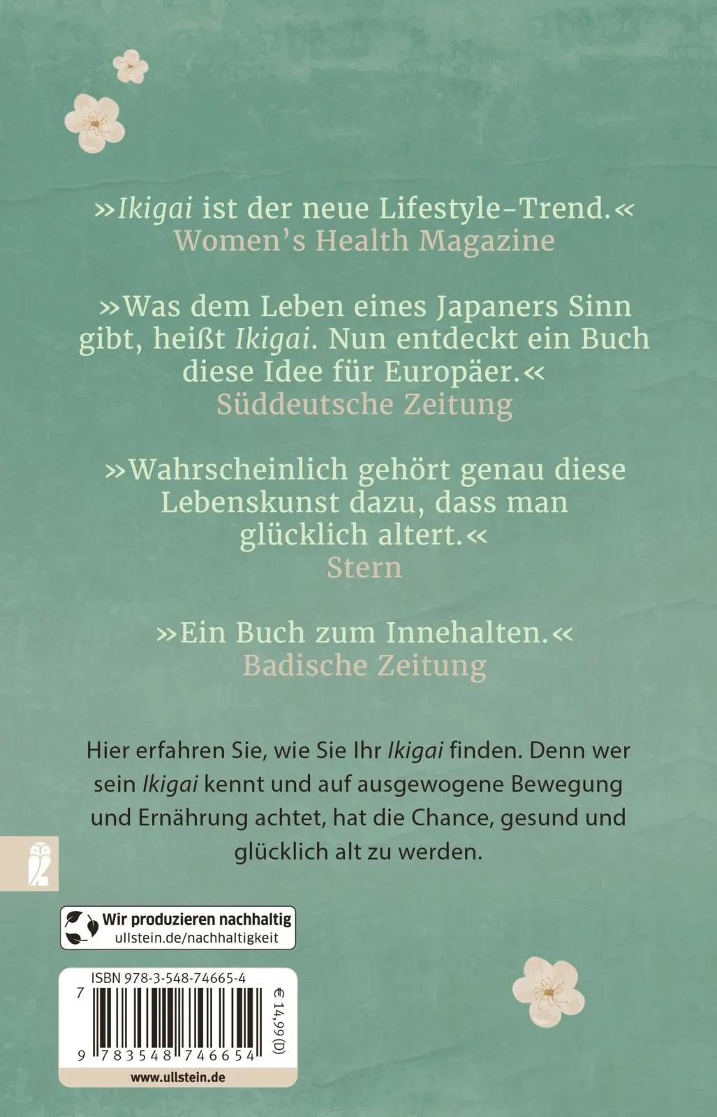 Rückseite: 9783548746654 | Ikigai | Francesc Miralles (u. a.) | Taschenbuch | 224 S. | Deutsch