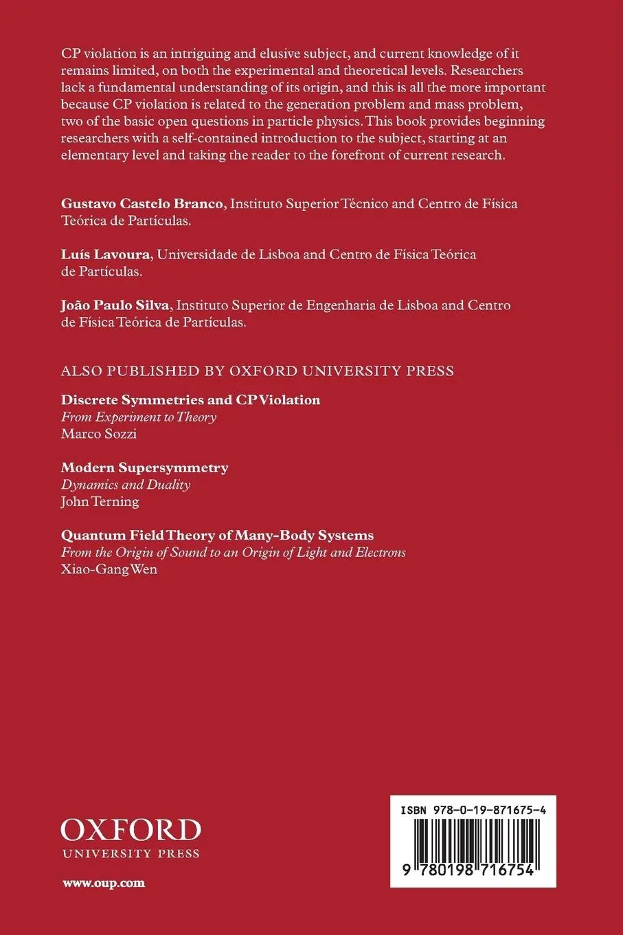 Rückseite: 9780198716754 | CP VIOLATION ISMP 103 P | Lavoura Silva Branco | Taschenbuch | 2014