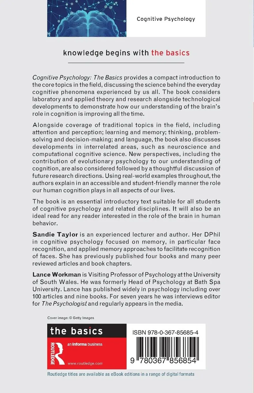 Rückseite: 9780367856854 | Cognitive Psychology | The Basics | Sandie Taylor (u. a.) | Buch