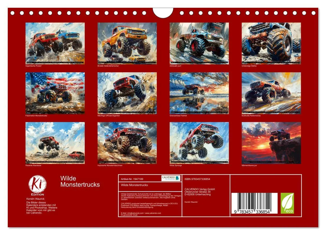 Bild: 9783457336854 | Wilde Monstertrucks (Wandkalender 2026 DIN A4 quer), CALVENDO...