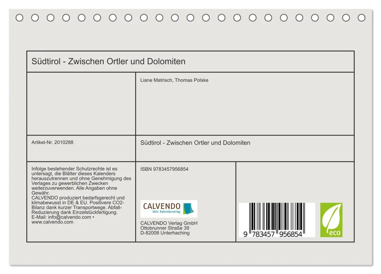 Bild: 9783457956854 | Südtirol - Zwischen Ortler und Dolomiten (Tischkalender 2026 DIN A5...
