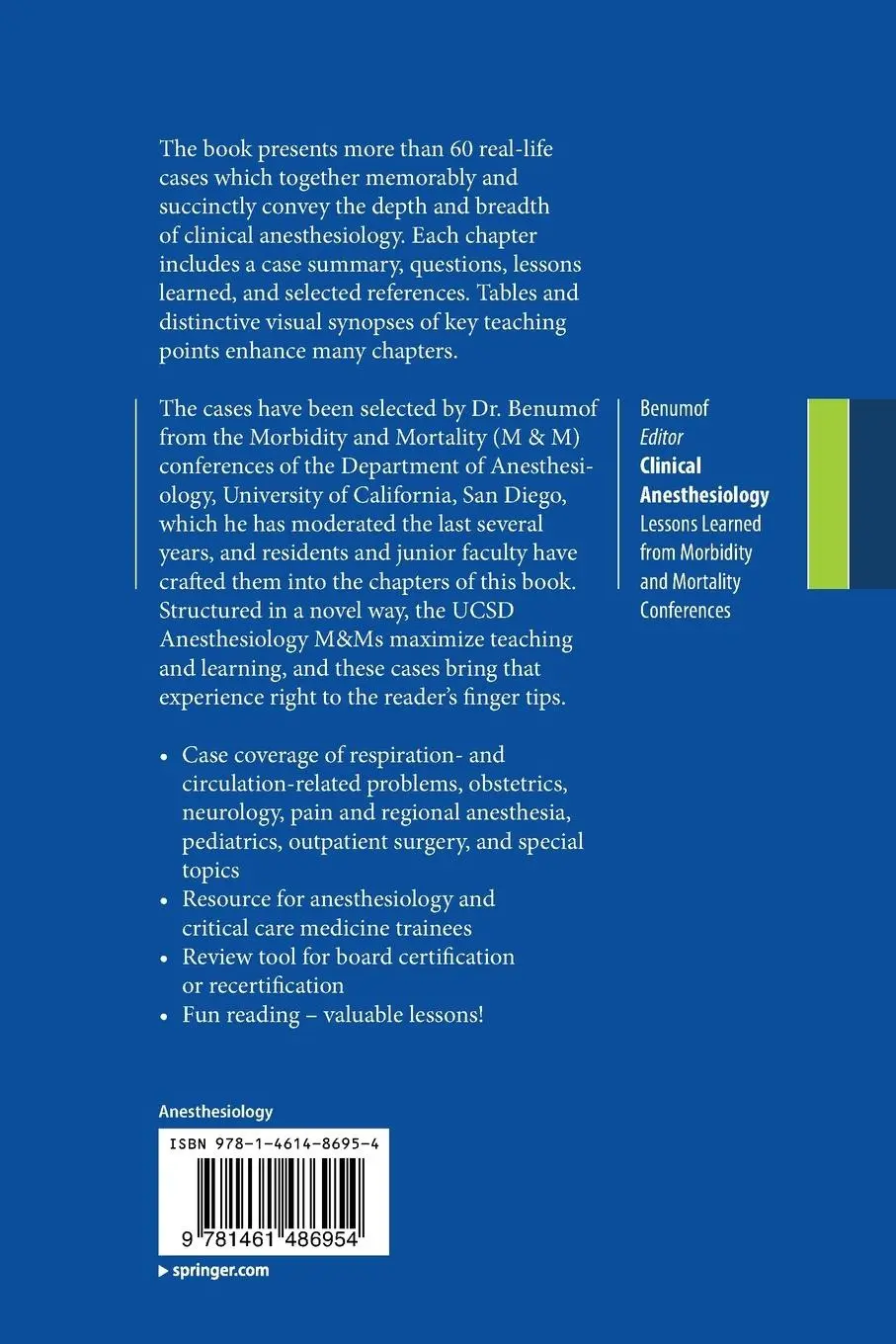Rückseite: 9781461486954 | Clinical Anesthesiology | Jonathan L. Benumof | Taschenbuch | xxxii