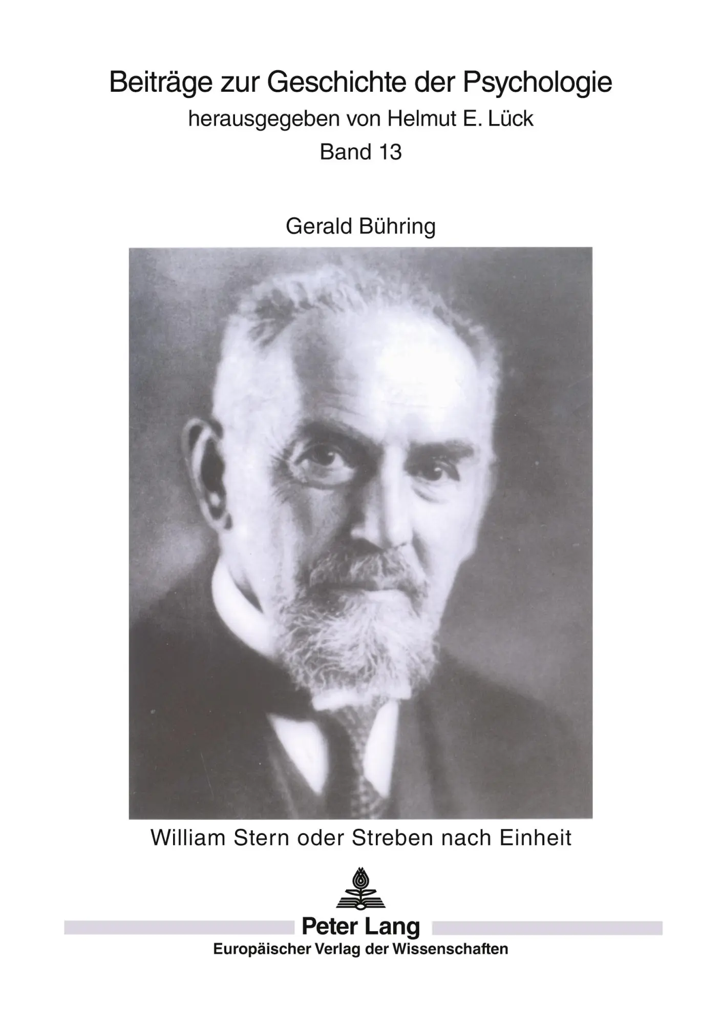 Cover: 9783631496954 | William Stern oder Streben nach Einheit | Gerald Bühring | Taschenbuch