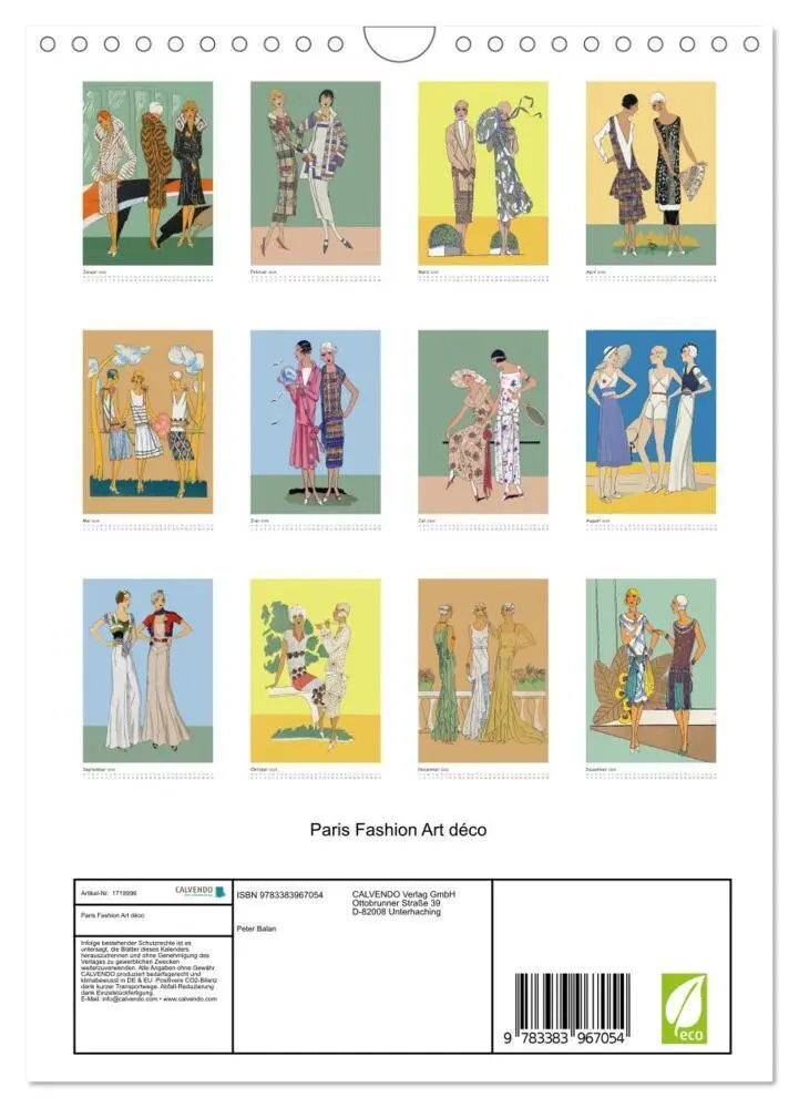 Bild: 9783383967054 | Paris Fashion Art déco (Wandkalender 2025 DIN A4 hoch), CALVENDO...