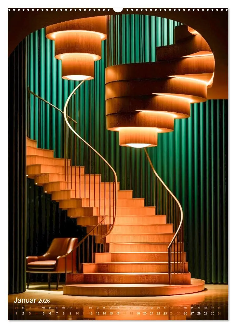 Bild: 9783516307054 | Treppen Architektur (Wandkalender 2026 DIN A2 hoch), CALVENDO...