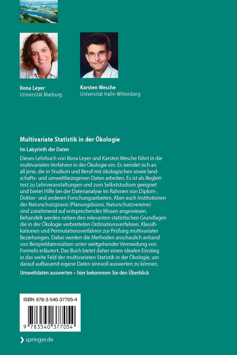 Rückseite: 9783540377054 | Multivariate Statistik in der Ökologie | Ilona Leyer (u. a.) | Buch