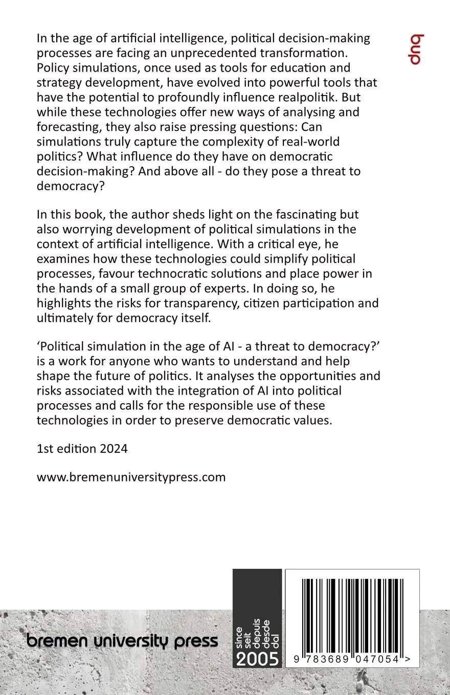 Rückseite: 9783689047054 | Political simulation in the age of AI | Risks for democracy? | Beisler