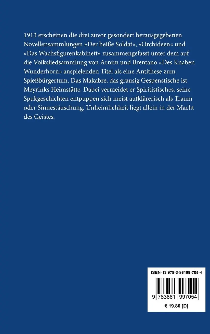 Rückseite: 9783861997054 | Des Deutschen Spießers Wunderhorn | Gesammelte Novellen | Meyrink