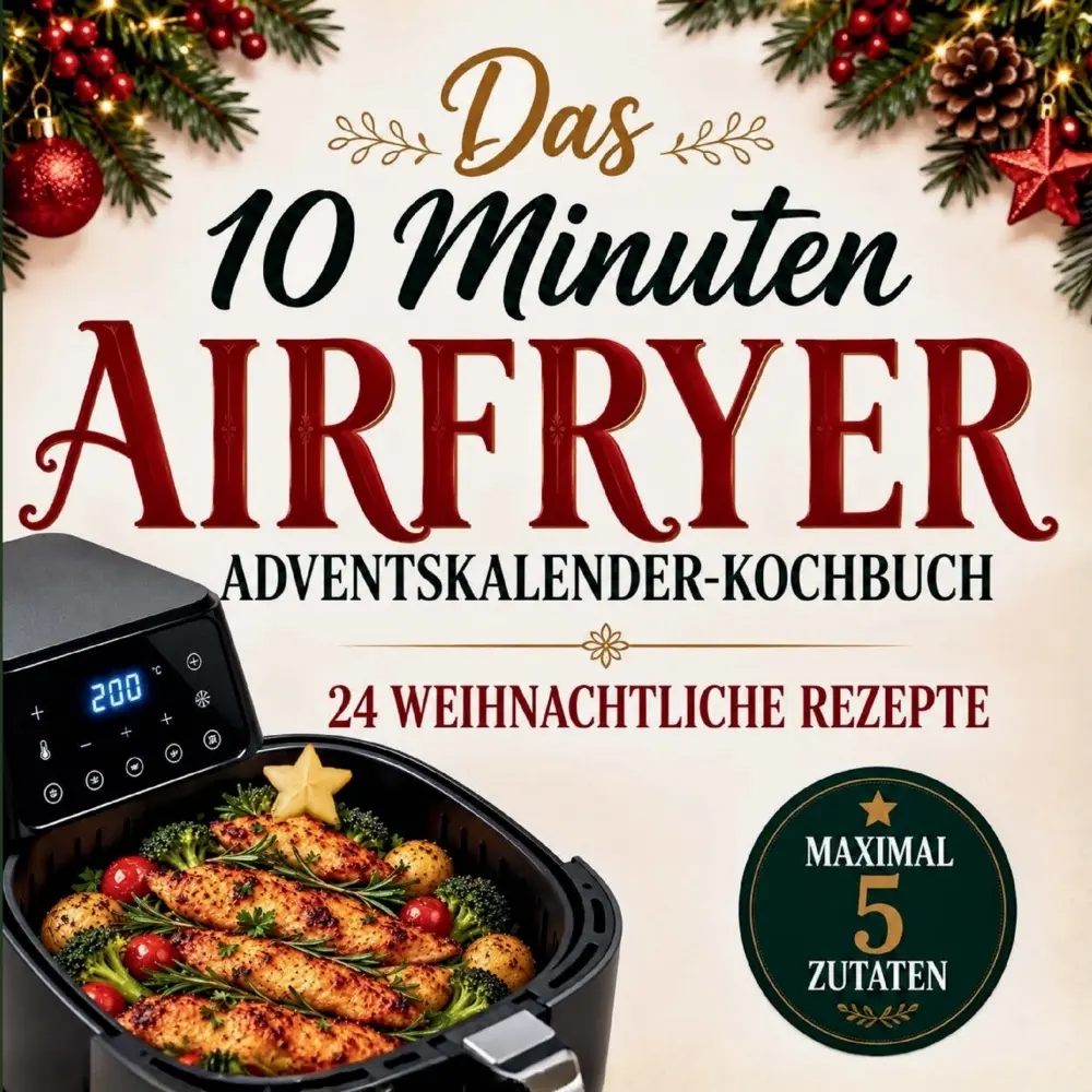 Cover: 9783912307054 | Das 10 MINUTEN 5 ZUTATEN AIRFRYER Adventskalender-Kochbuch | Buch