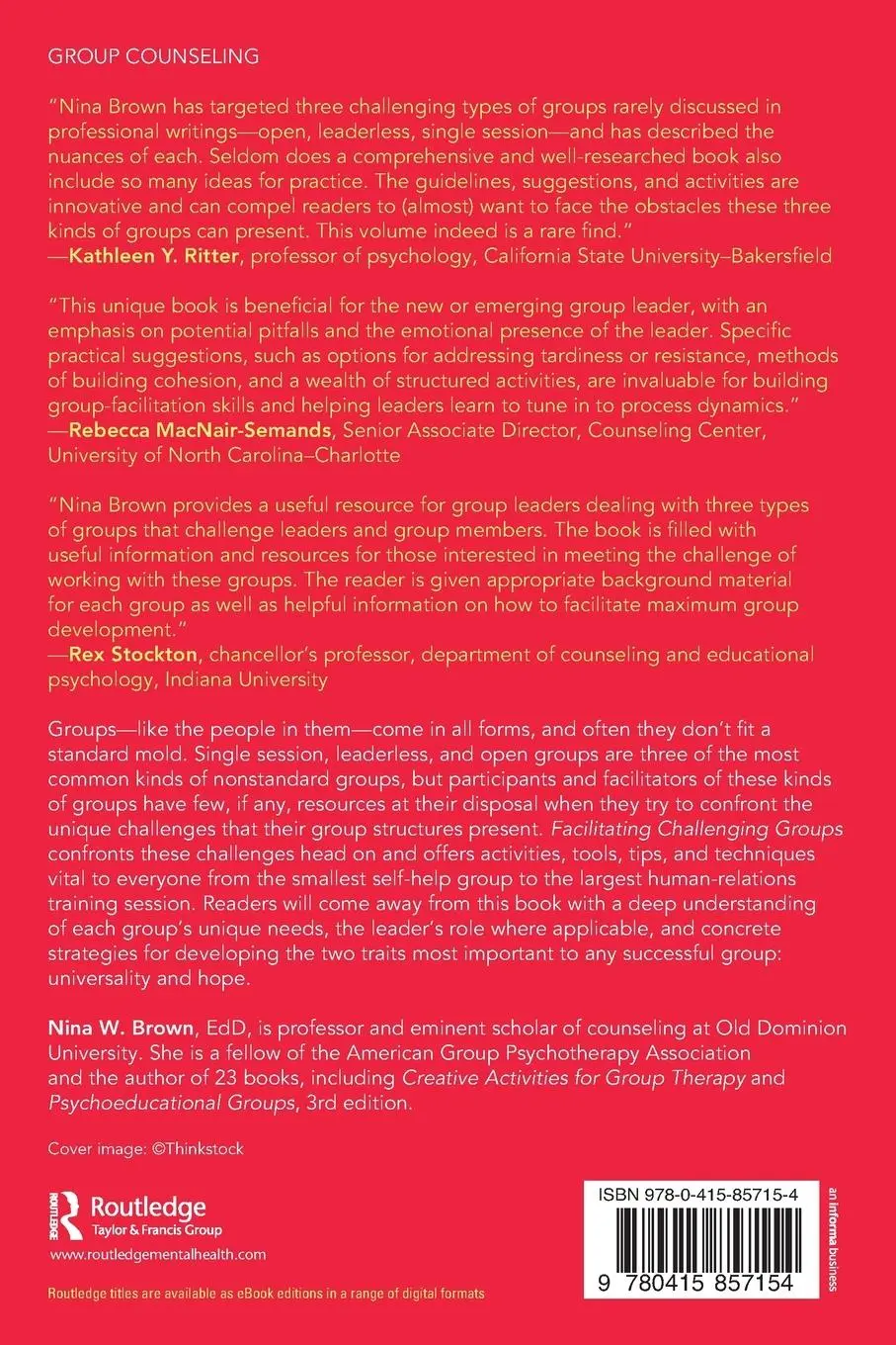 Rückseite: 9780415857154 | Facilitating Challenging Groups | Nina W. Brown | Taschenbuch | 2013