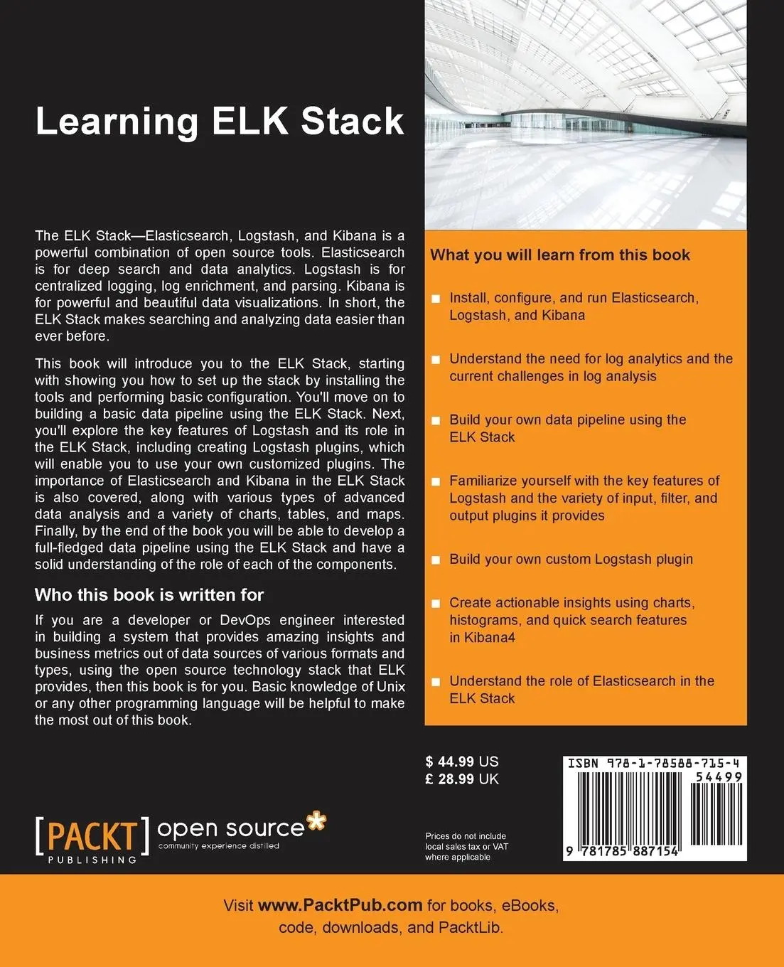 Rückseite: 9781785887154 | Learning ELK Stack | Saurabh Chhajed | Taschenbuch | Englisch | 2015