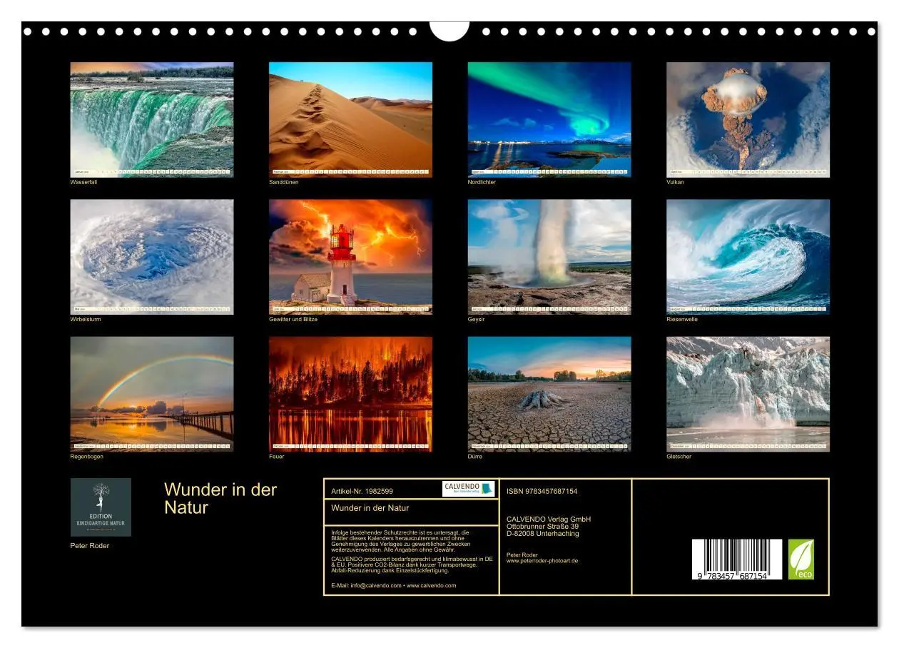 Bild: 9783457687154 | Wunder in der Natur (Wandkalender 2026 DIN A3 quer), CALVENDO...