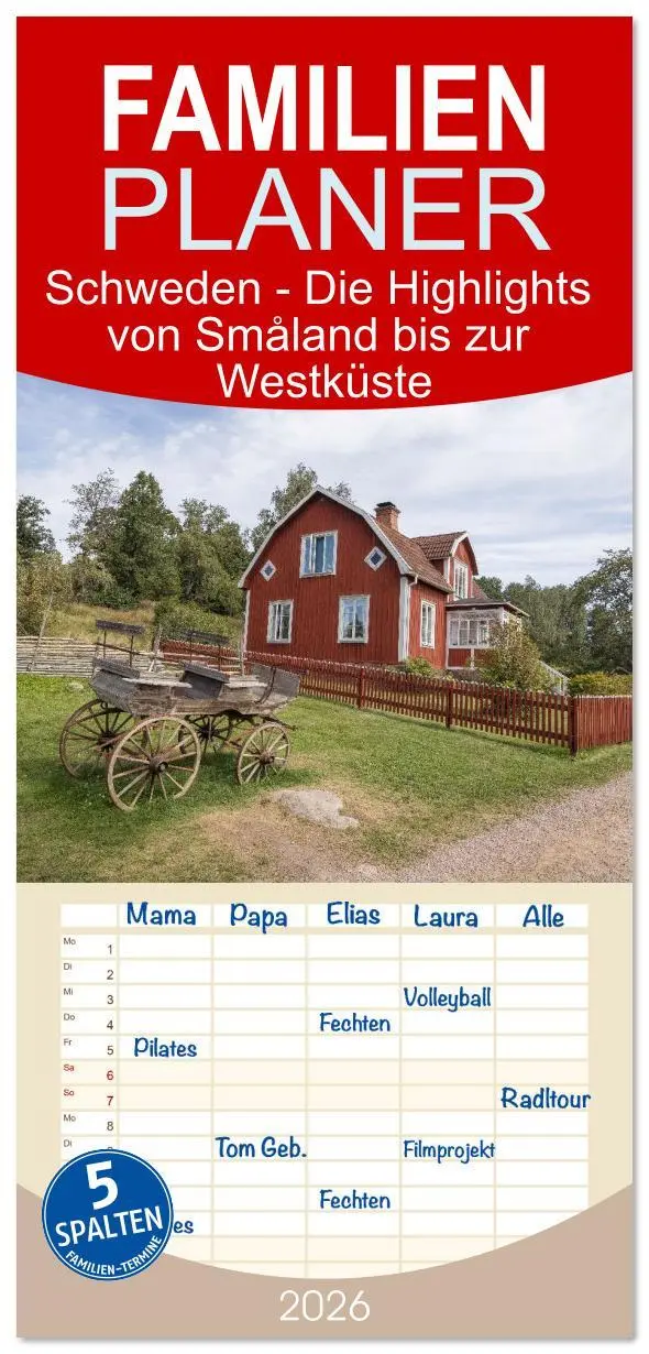 Cover: 9783516607154 | Familienplaner 2026 - Schweden - Die Highlights von Småland bis zur...