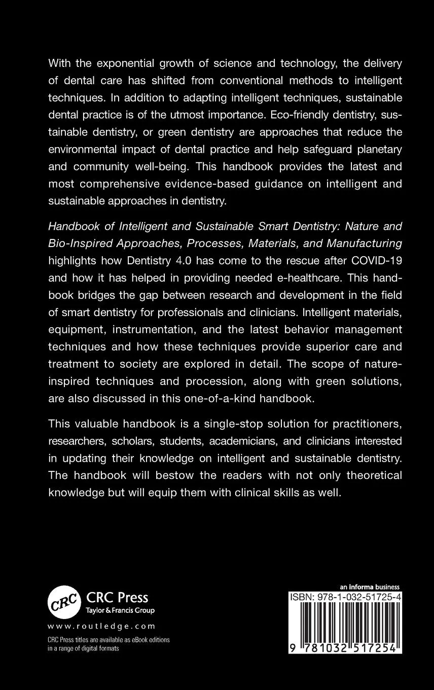 Rückseite: 9781032517254 | Handbook of Intelligent and Sustainable Smart Dentistry | Buch | 2024