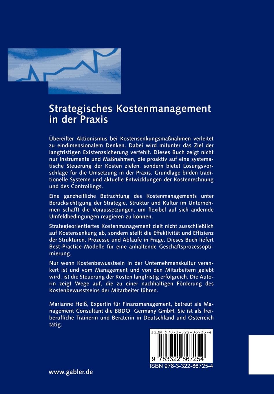 Rückseite: 9783322867254 | Strategisches Kostenmanagement in der Praxis | Marianne Heiß | Buch