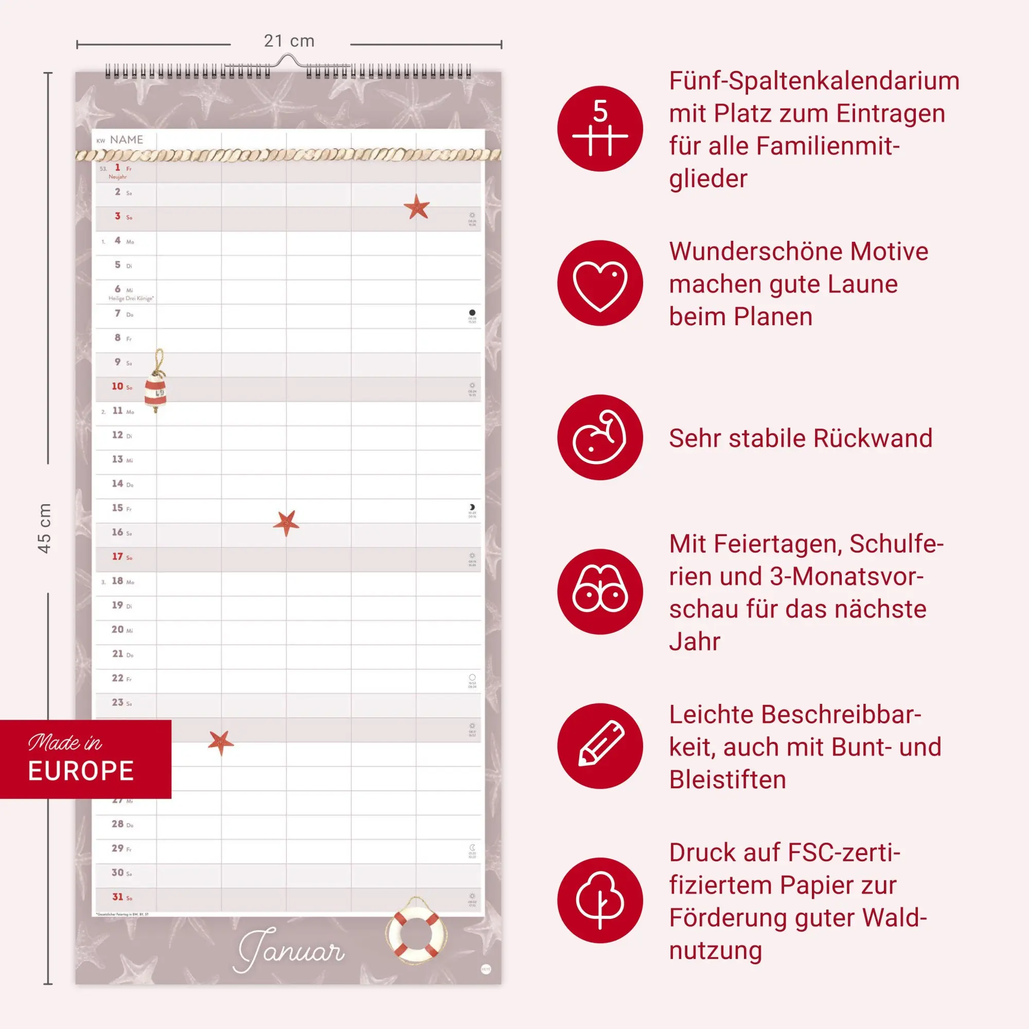 Bild: 9783756417254 | Meer Familie Familienplaner 2027 - Planer für alle an Deck | Kalender